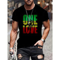 Vibrant ONE LOVE Graphic Tee - Fashionable Crew Neck Short Sleeve T-Shirts for Summer Outdoor Enthusiasts