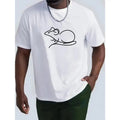 Vibrant Rat Print Tee - Comfortable Short Sleeve Design for Warm Weather, Relaxed Fit for Casual Occasions, Perfect for...