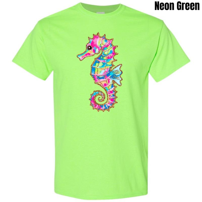 Vibrant Seahorse Gildan Short Sleeve T-Shirt 'NLB' Hoodie, Sweatshirt | GrindPrints.com