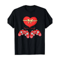 Video game controller Heart Valentine's Day Cool gamer 100% cotton T-shirt Made in USA Hoodie, Sweatshirt | GrindPrints.com