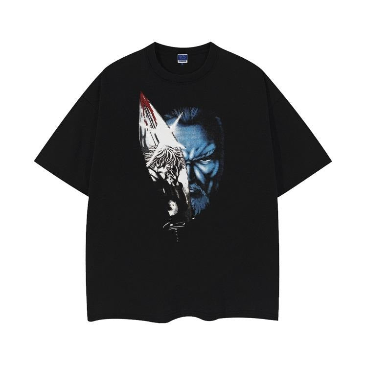 Vinland Saga "The Great Schemer" Vintage Oversized Tee Anime T-shirt 100% Cotton Original Design Men's Top Black Casual...