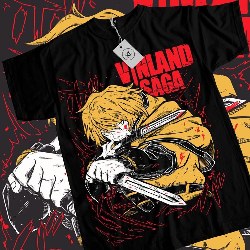 Vinland Saga Shirt,Thorfinn Shirt, Vinland,Askeladd,Manga Black Shirt,All Size Hoodie, Sweatshirt | GrindPrints.com