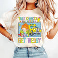 Vintage  Take Chances Make Mistakes Get Messy T-Shirt, Unisex Cotton For Men, Casual Polyeste Crewneck Shortsleeve...