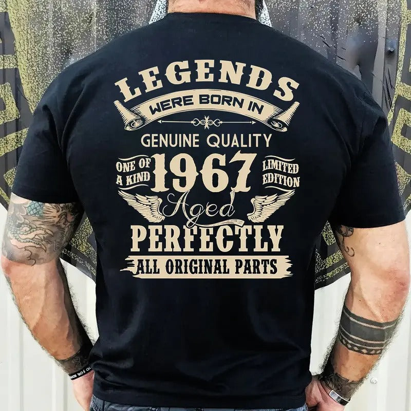 Vintage 1967 Birthday Shirt for Men - Legends Born in 1967 Gift for 57th Dad