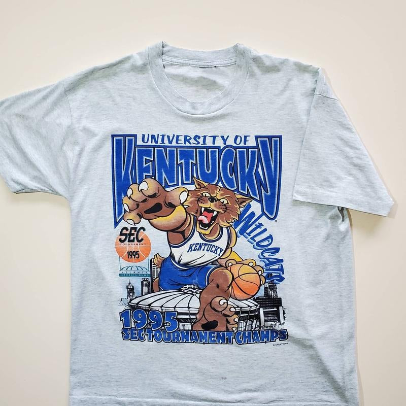 Vintage 1995 Kentucky Wildcats T-Shirt Classic Cotton college merch Menswear Top Hoodie, Sweatshirt | GrindPrints.com