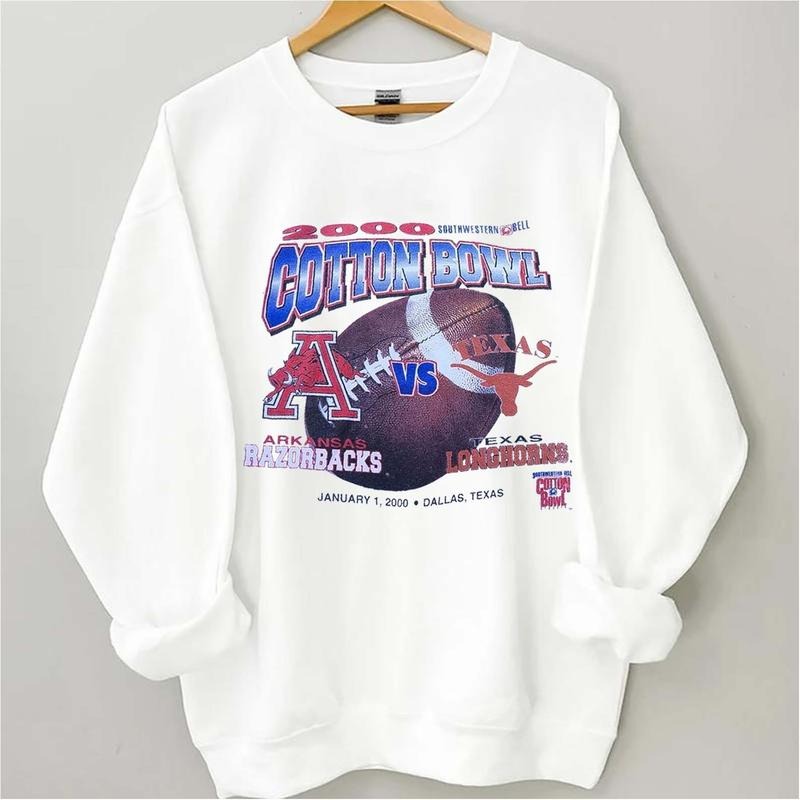 Vintage 2000 VTG Arkansas VS Texas Cotton Bowl Unisex Classic Sweatshirt. T-Shirts, Hoodie | GrindPrints.com
