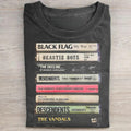 Vintage 80s Rock Cassette Tapes Graphic Tee - Black Flag, The Vandals, Descendents Merch, Rock Band Tee - Hip-hop Graphic...