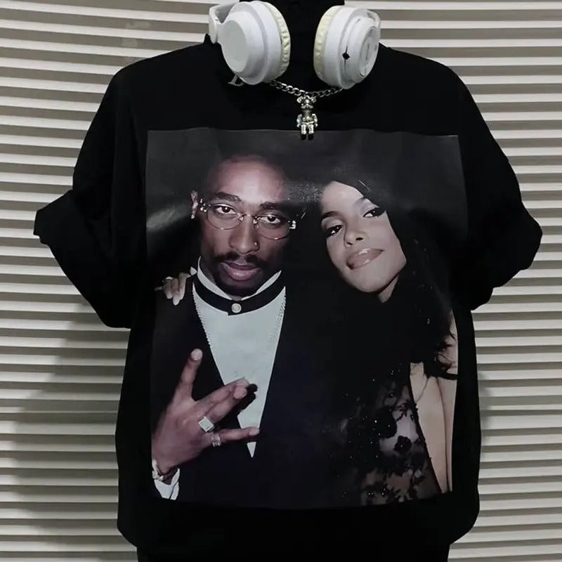 Vintage 90's Hip Hop 2Pac Rapper Tee Crewneck Sweatshirt Hoodie | GrindPrints.com