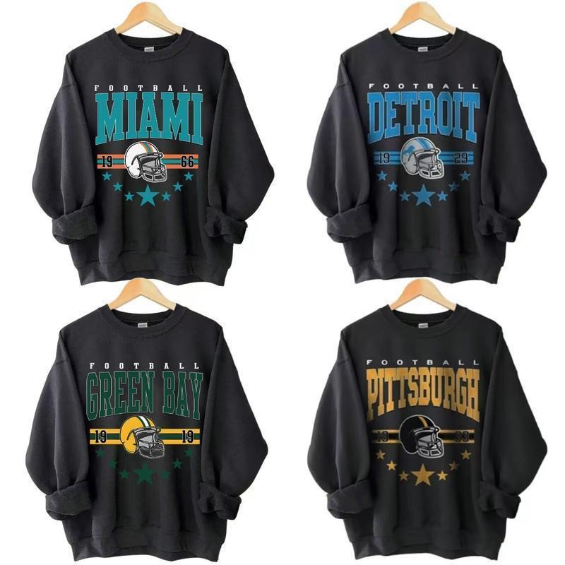 Vintage 90s All Team Football Unisex Sweatshirt, 1960s Cowboy Football Game Day Shirt, Unisex Football Fan Gift Sweater,...