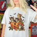 Vintage 90s Cat Halloween Shirt, Retro Halloween Shirt, Spooky Pumpkin Tee, Pumpkin Shirt, Halloween Shirt, Vintage...