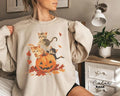 Vintage 90s Cat Halloween Sweatshirt, Retro Halloween Shirt, Spooky Season Tee, Pumpkin Shirt, Cat Lover Shirt, Black...