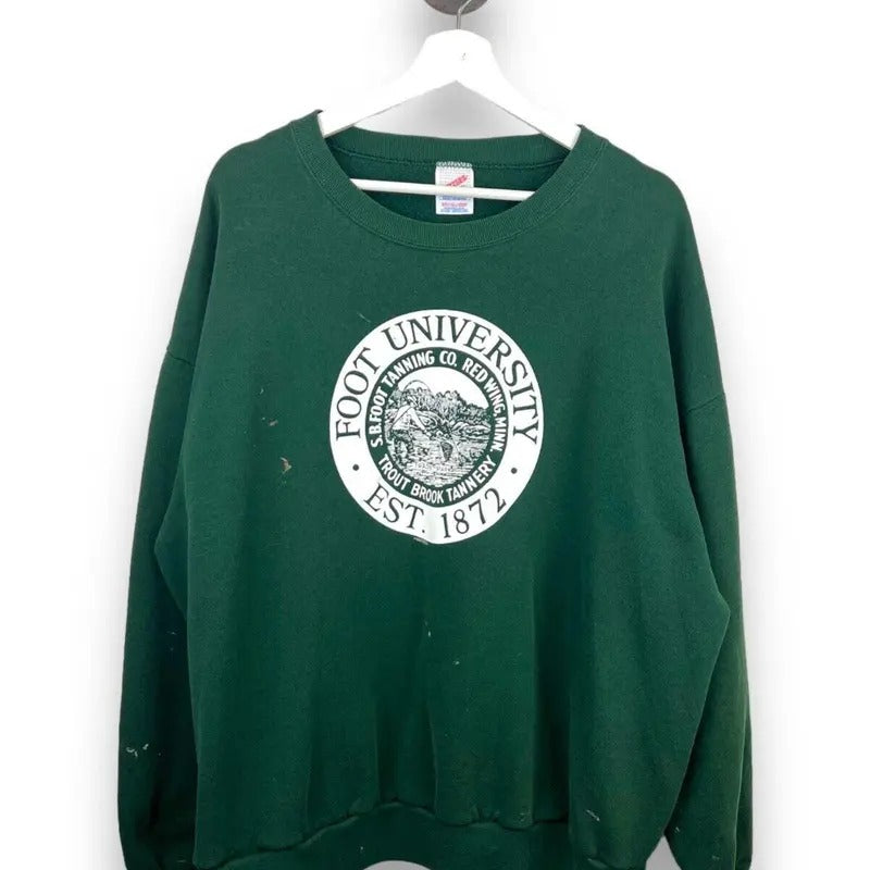 Vintage 90s Foot University Graphic Spell Out NCAA Crewneck Sweatshirt Size 2XL T-Shirts, Hoodie | GrindPrints.com