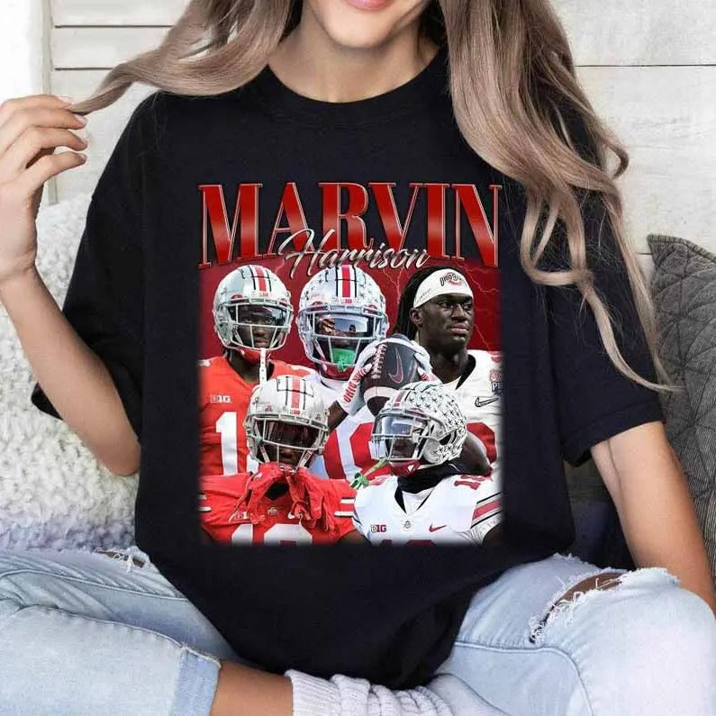 Vintage 90s Graphic Style Marvin Harrison T-shirt - Marvin Harrison Football T-shirt - American Football Tee For Man and...