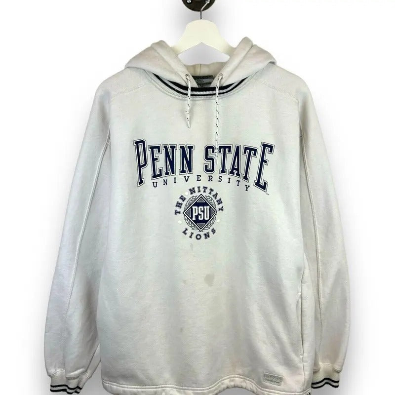Vintage 90s Penn State Nittany Lions Collegiate Hooded Sweatshirt Size Medium T-Shirts, Hoodie | GrindPrints.com
