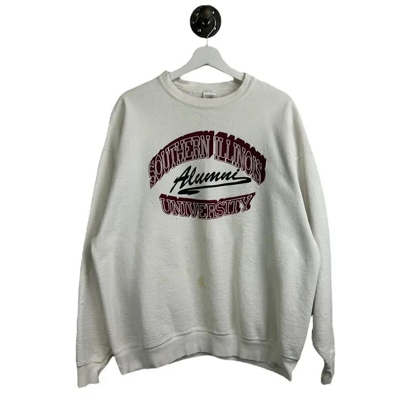 Vintage 90s Southern Illinois University Illumni NCAA Spellout Sweatshirt Sz XL T-Shirts, Hoodie | GrindPrints.com