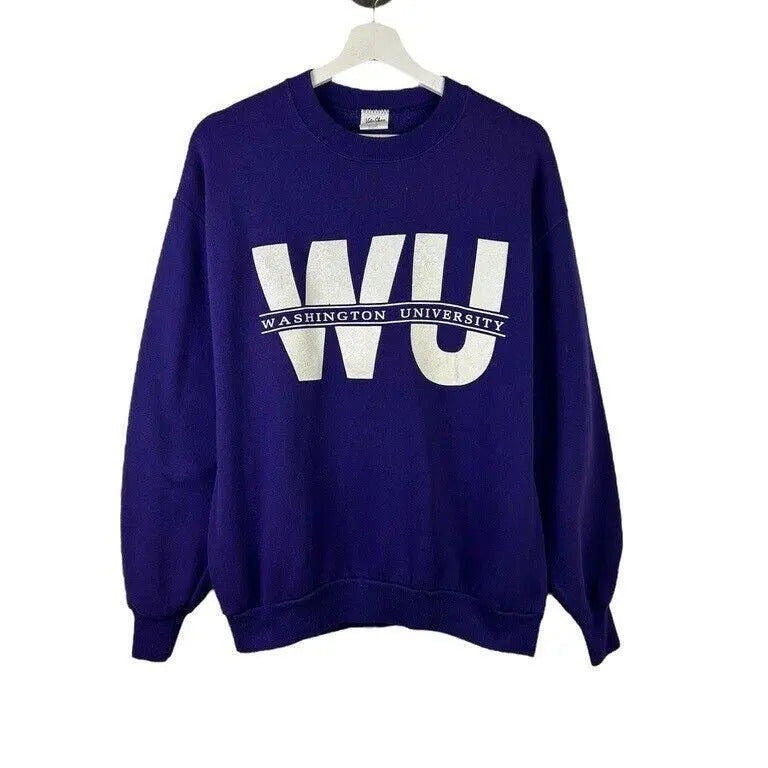 Vintage 90s Washington Huskies NCAA Spellout Graphic Sweatshirt Sz Large Purple T-Shirts, Hoodie | GrindPrints.com
