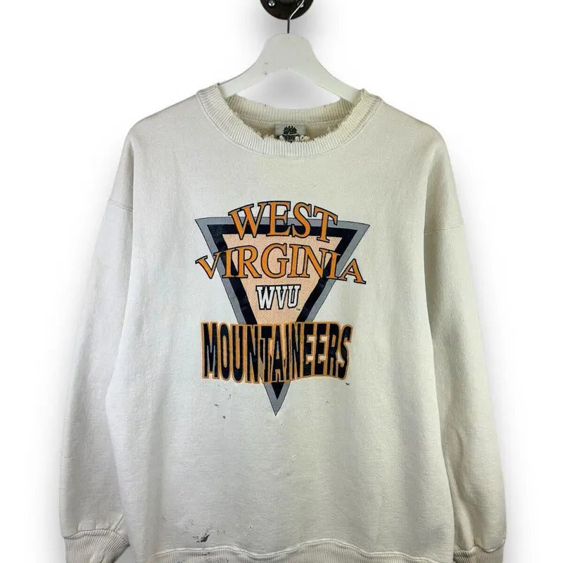 Vintage 90s West Virginia Mountaineers Collegiate Graphic Sweatshirt Size Large T-Shirts, Hoodie | GrindPrints.com