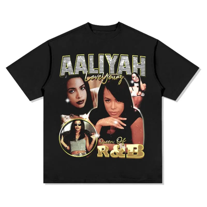Vintage Aaliyah Graphic Tee - Unique Bootleg Design Hoodie, Sweatshirt | GrindPrints.com