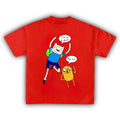 Vintage Adventure Time Promo Tee Graphic T-Shirt Finn Jake Small Casual Crew Neck Cotton Short Sleeve