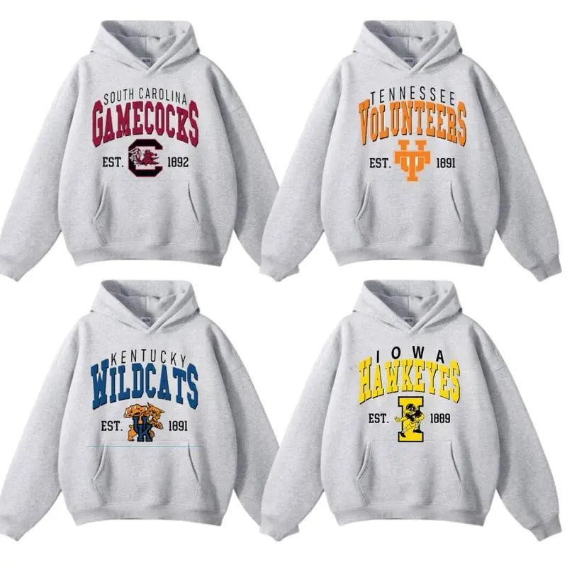 Vintage All Teams NCAA Collection Unisex Crewneck Sport Grey Hoodie, Graphic College Team Collection Hoodie, Gift For...