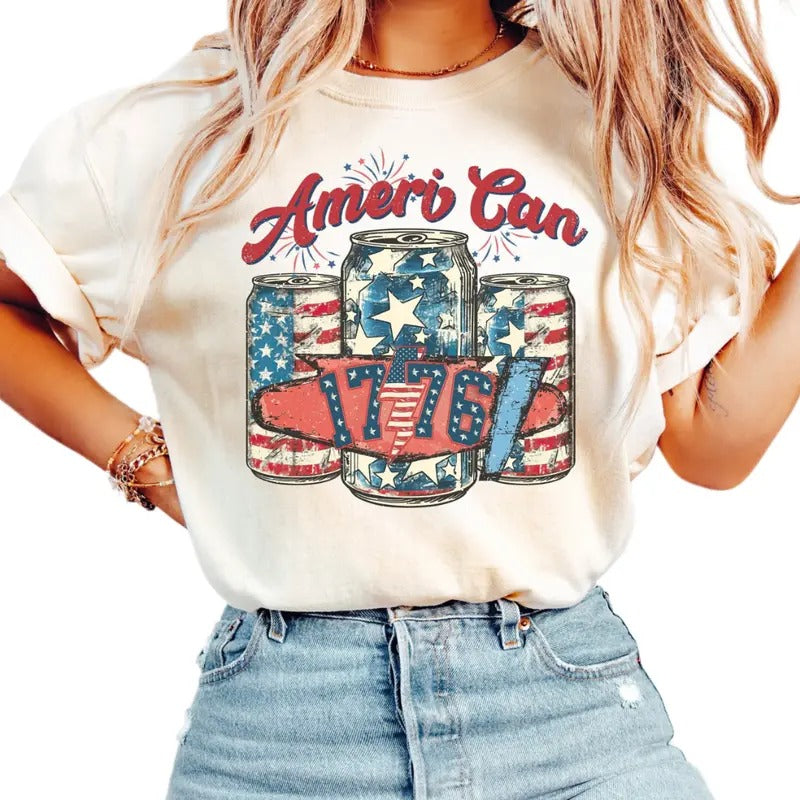 Vintage Ameri Can Shirt, 4th Of July Shirt, America Shirt, Patriotic Shirt, Usa Shirt, Independence Day Gift, Republican...