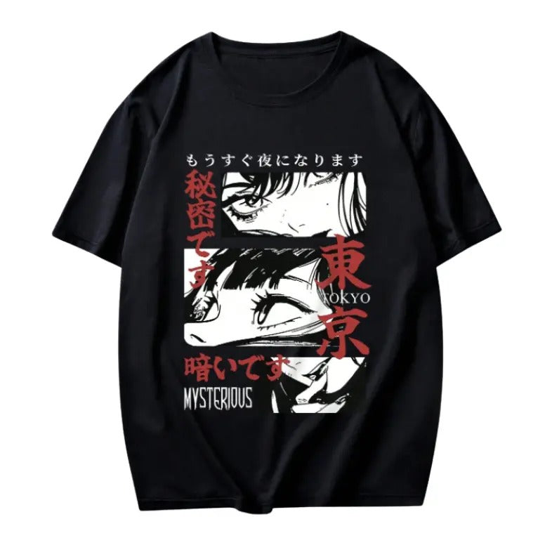 Vintage Anime Men Japanese Letter & Figure Graphic Tee, Sweatshirt, Hoodie Gift For Women Top Womenswear Underwear Cotton...