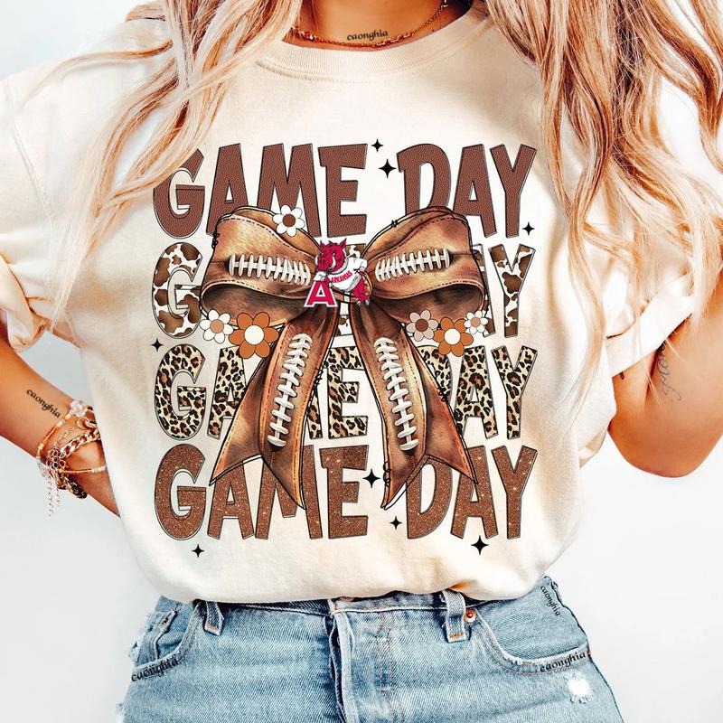 Vintage Arkansas Football Coquette Bow Game Day Shirt, Gameday Women's Sweatshirt, Cotton Fit Cotton Fit Top Womenswear...