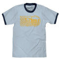 Vintage BSA Motorcycles Ringer T-Shirt - Light and Navy Blue Hoodie, Sweatshirt | GrindPrints.com