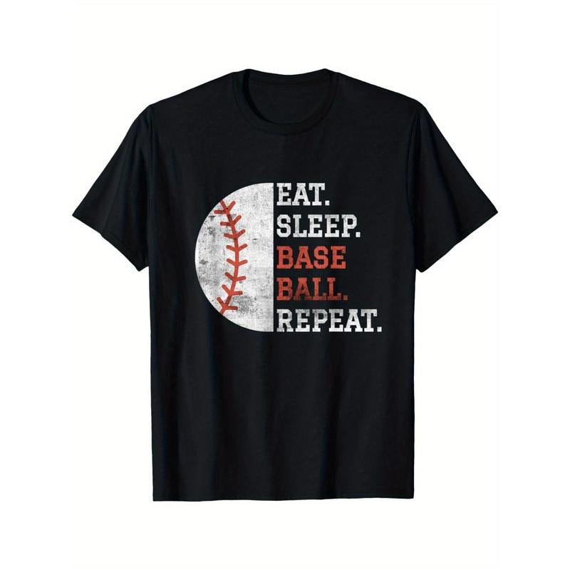 Vintage Baseball Player Eat Sleep Baseball Repeat men's T-Shirt made in usa Hoodie, Sweatshirt | GrindPrints.com