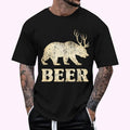 Vintage Bear Deer Funny Beer T-Shirt , Unisex Cotton 100%, Top Menswear Hoodie, Sweatshirt | GrindPrints.com