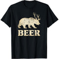 Vintage Bear Deer Funny Beer T-Shirt made in us Hoodie, Sweatshirt | GrindPrints.com