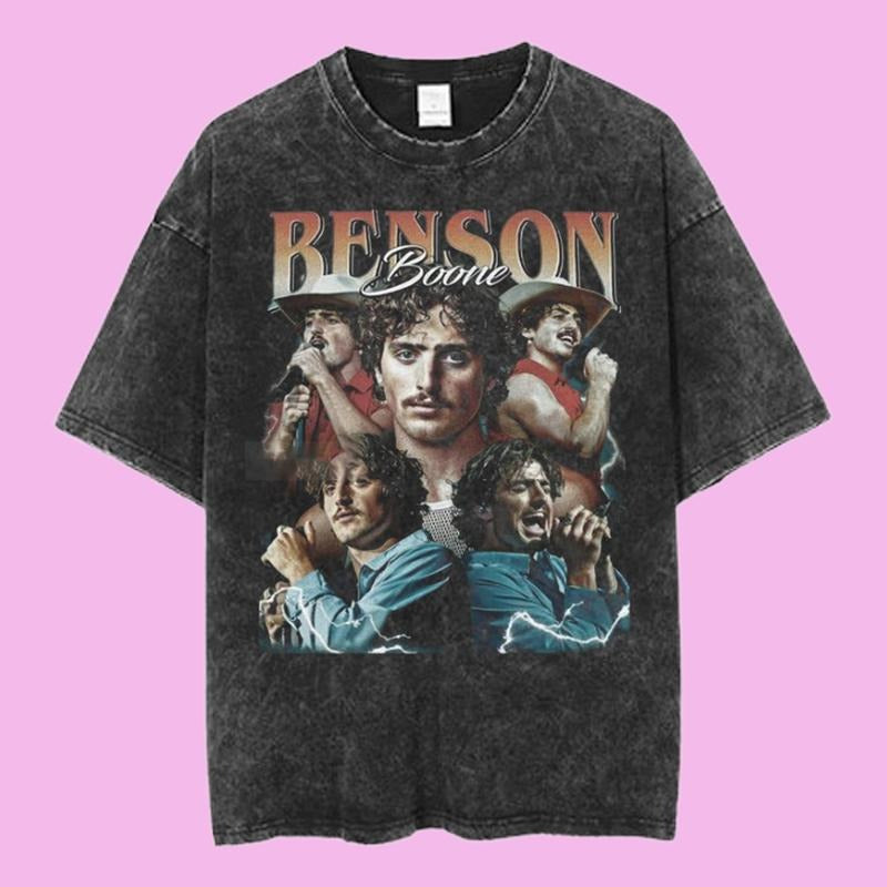Vintage Benson Boone Graphic T-Shirt, Emotional Stage Portrait Fan Tee, Concert Tour Aesthetic Shirt, Unisex Menswear...