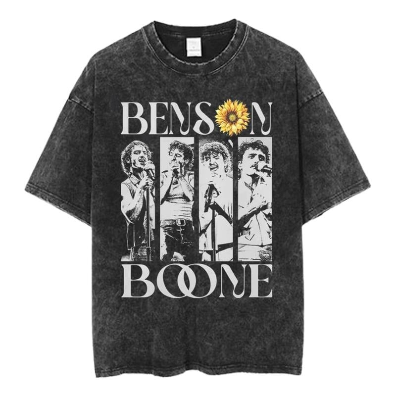 Vintage Benson Boone Photo Grid Graphic Tee, Sunflower Band Shirt, Retro Concert Merch, Indie Music Artist Streetwear,...