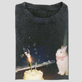 Vintage Birthday Bunny Graphic Tee, Cute Rabbit Celebration Shirt, Whimsical Party Animal Aesthetic, Unisex Menswear...