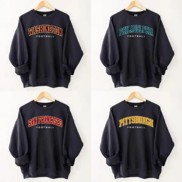 Vintage Black Football Team Sweatshirt - Classic Design for All Fans T-Shirts, Hoodie | GrindPrints.com