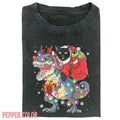 Vintage CAT RIDING A DINOSAUR T REX CHRISTMAS SHIRT, Funny graphic 90' Graphic tee Womenswear Top Hoodie, Sweatshirt