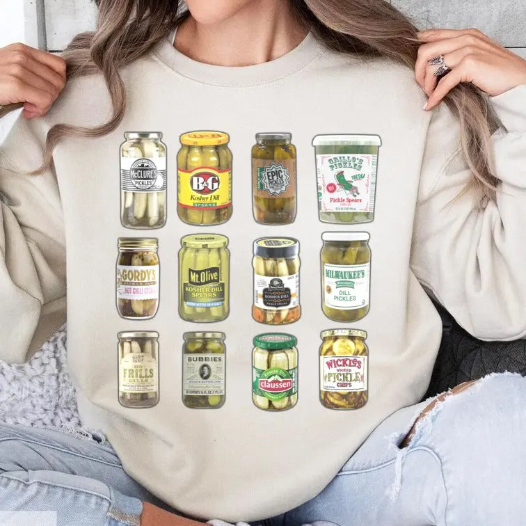 Vintage Canned Pickles Sweatshirt, Pickles Sweater T-Shirts, Hoodie | GrindPrints.com