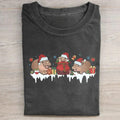 Vintage Christmas Funny Moo Deng Graphic Tee - Santa Claus - Christian Christmas - Cute Xmas Shirt