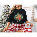 Vintage Christmas Girl and Reindeer Sweatshirt, Hoodie, T