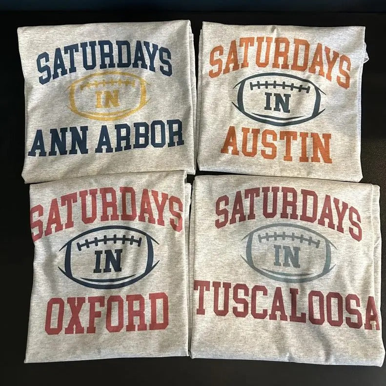 Vintage College Football Saturdays In Your City Ash Grey Color T-Shirt Hoodie, Sweatshirt | GrindPrints.com