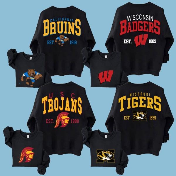 Vintage College Football Sweatshirt 2025, NCAA Game Day Spiritwear for All Teams, Unisex Pullover Gift for Students Fans...