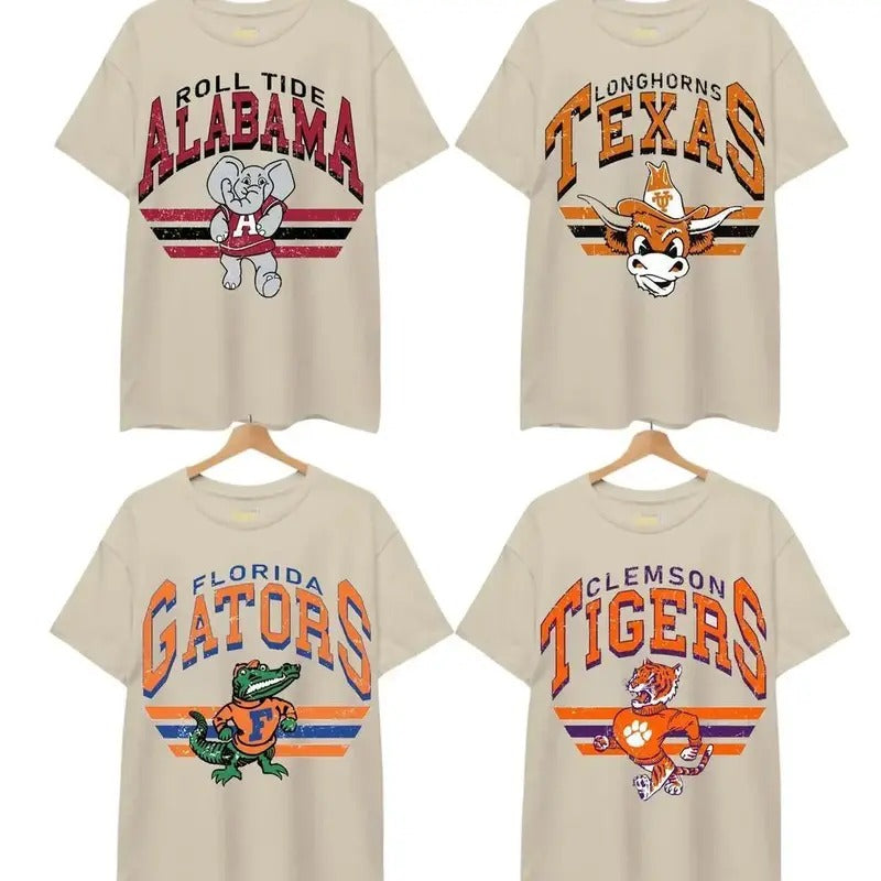 Vintage College Football Teams T-shirt Retro Tee Top Hoodie, Sweatshirt | GrindPrints.com