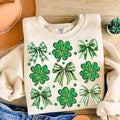 Vintage Coquette Patrick's Day Sweatshirt, Shamrock Lucky Bow Sweatshirt, St. Patrick's Day Sweatshirt T-Shirts, Hoodie