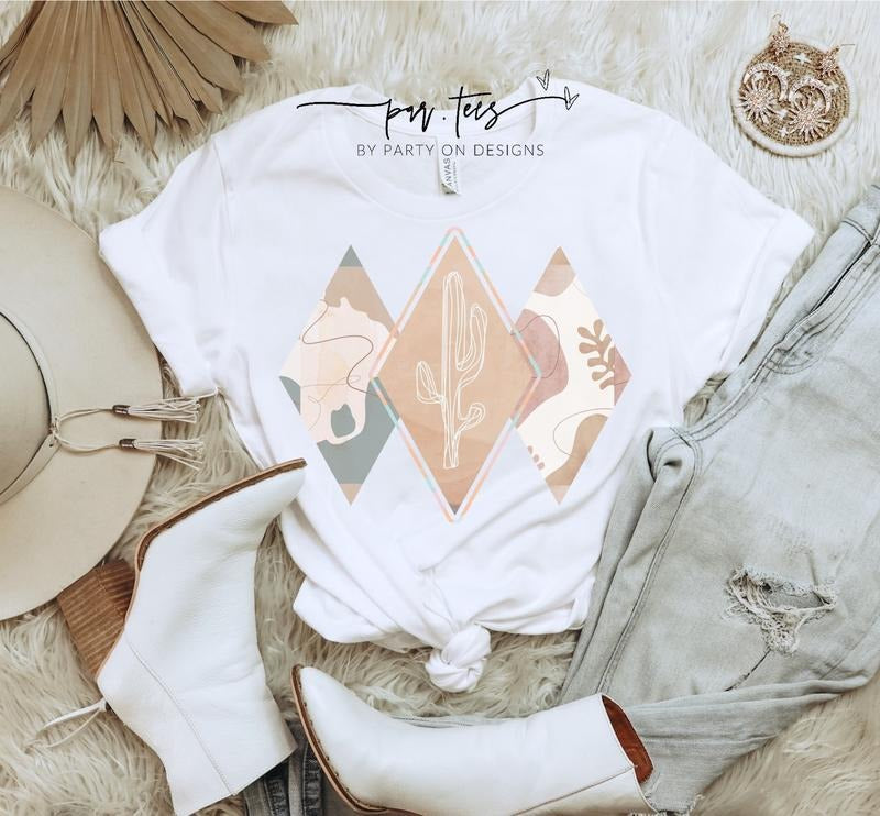 Vintage Cowhide Boho T-shirt Cow Western inspired graphic Tee Southwestern Shirt Printprint Sublimation Bohemian...