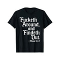 Vintage English Poetry 'Fucketh Around Find Out' Graphic T-Shirt- All Seasons, 100% Cotton, Men'S Casual Crew Neck...