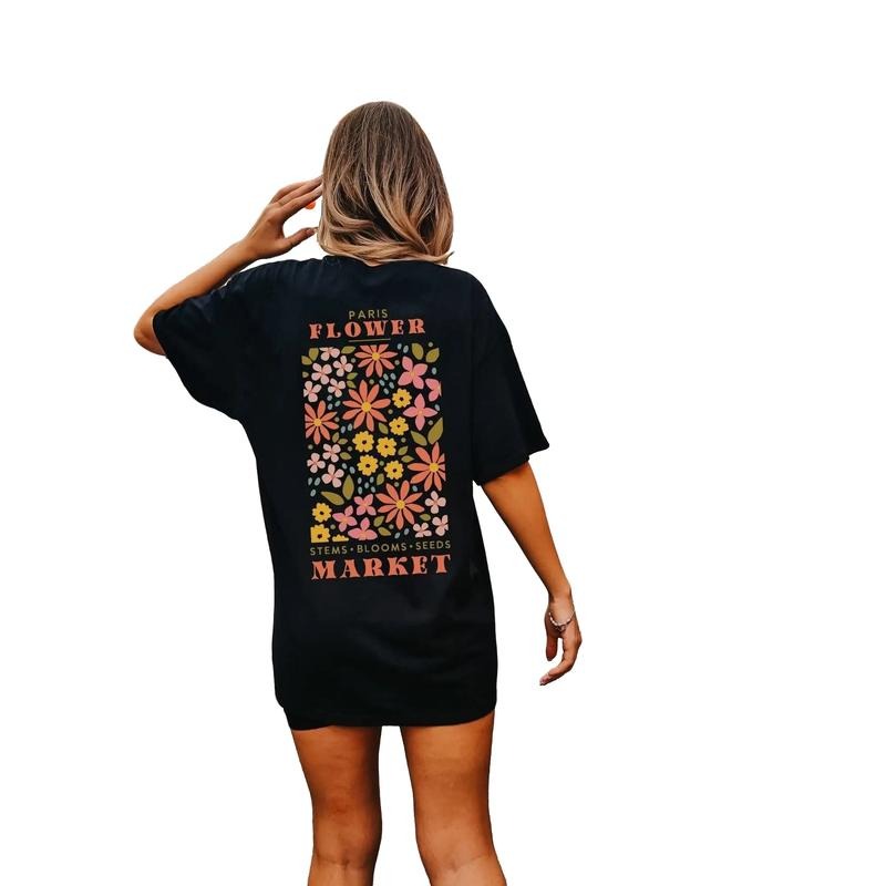 Vintage Flower Market Shirt, Pressed Flowers Shirt, Cute Spring Shirt, Summer Tshirt, Floral Shirt Gift, Unisex T-Shirt,...