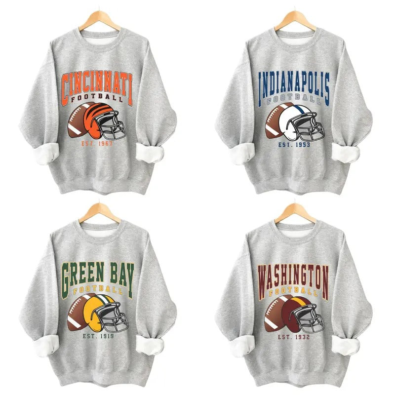 Vintage Football All Team Sweatshirt Collection - Classic Unisex T-Shirts, Hoodie | GrindPrints.com