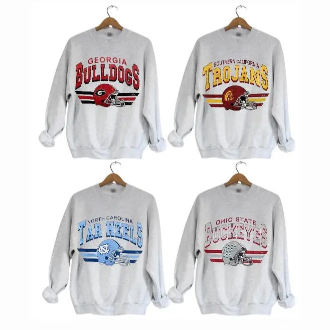 Vintage Football NCAA Sweatshirt, Vintage Sweatshirt All Teams NCAA, Classic Sport Sweatshirt, Gifts For Football Fan...