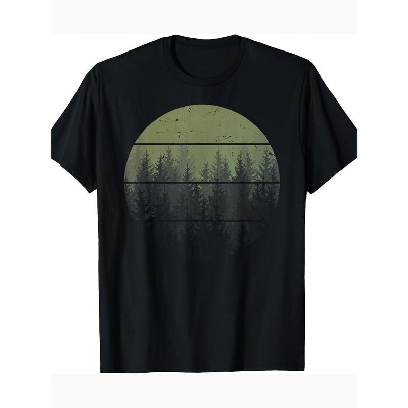Vintage Forest Trees Outdoor Nature Women Men Vintage Graphic T-shirt 100% cotton T-shirt Made in USA Hoodie, Sweatshirt