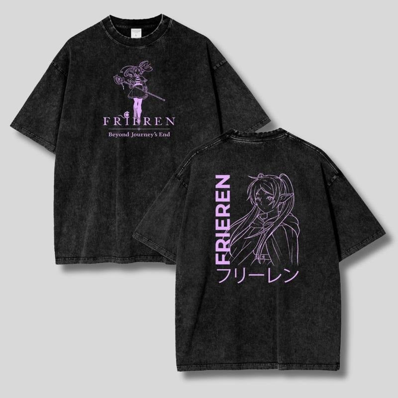 Vintage Frieren Heavy Washed Shirt Frieren: Beyond Journey'S End Shirt Anime Streetwear & Gym Classic Cotton T-Shirts, Hoodie, Sweatshirt